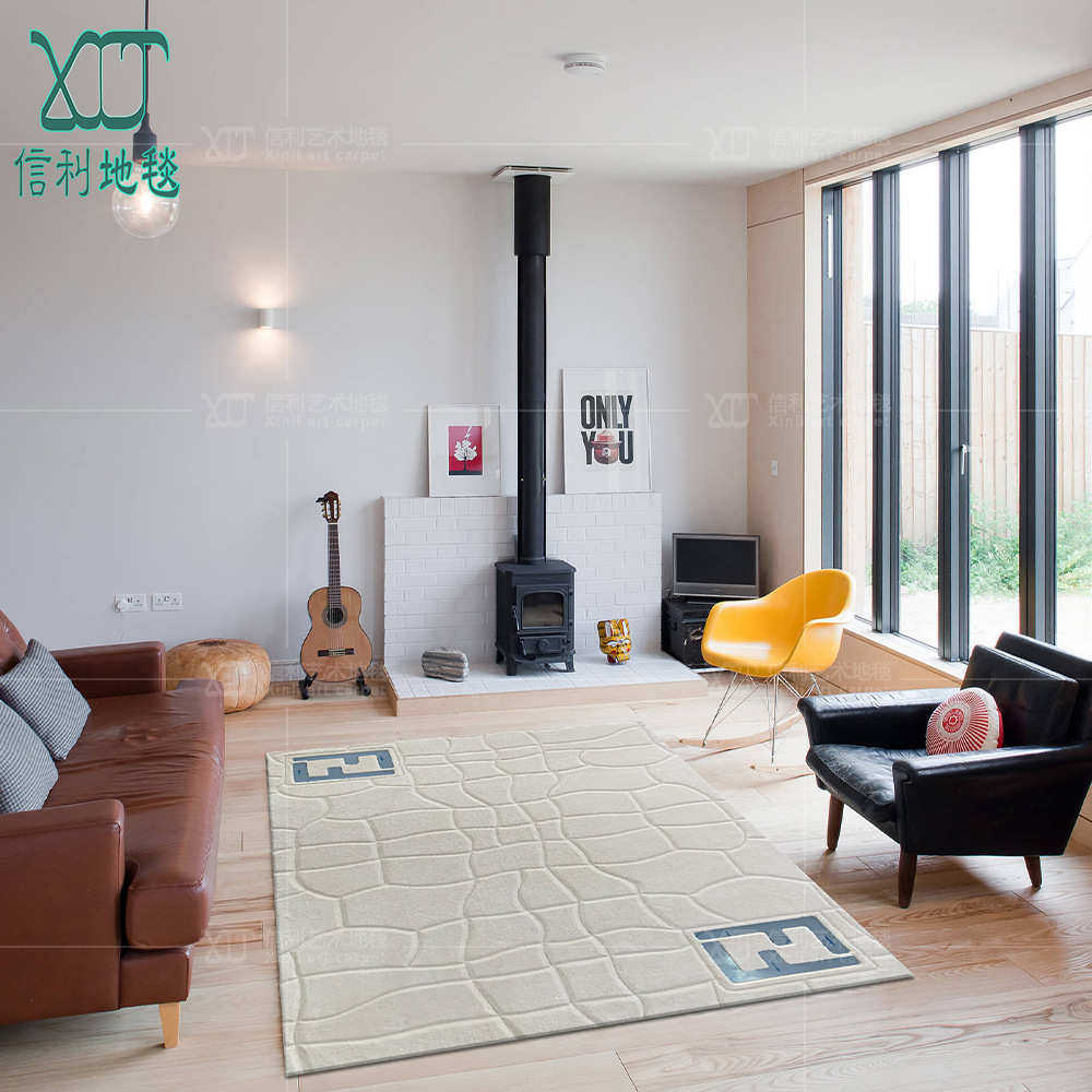 意式极简客厅地毯 金属双F羊毛混纺手工高端素色现代简约轻奢卧室,居家布艺,地毯,淘宝优惠券,粉丝福利购,淘宝优惠卷