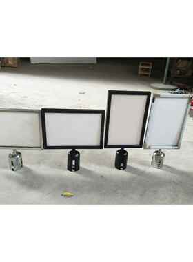 不锈钢栏杆插牌A3A4指示牌隔离带排队柱展示牌广告围栏立牌横竖款