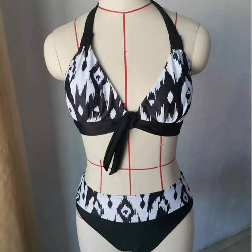 Shenghaixuan plus size lace up bikini women's swimsuit