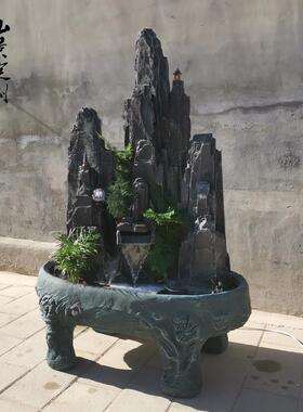 假山流水摆件假山石盆景天然真石头别墅庭院鱼池造景景观石青石