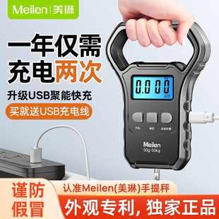 高精度家用快递称弹簧秤小型商用吊勾 迷你手提秤电子秤50kg便携式