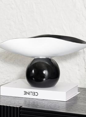创意件约黑白拼接厅G25536圆球简果盘托盘装饰摆客餐厅软装家居饰