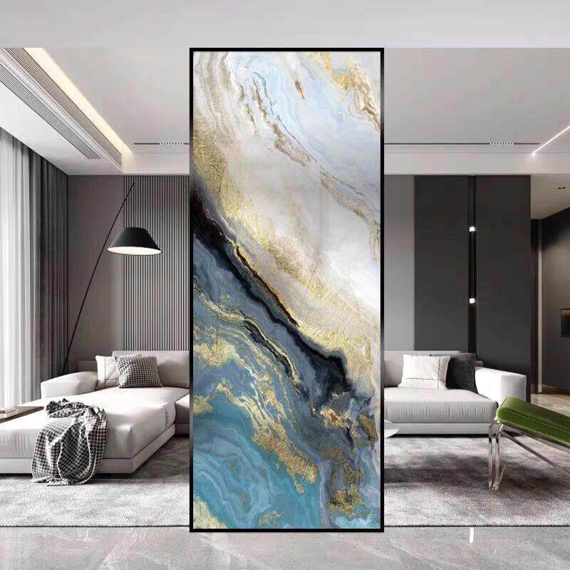 浮雕大理石纹艺术玻璃入户门玄关隔断客厅钢化磨砂卧室卫生间透光