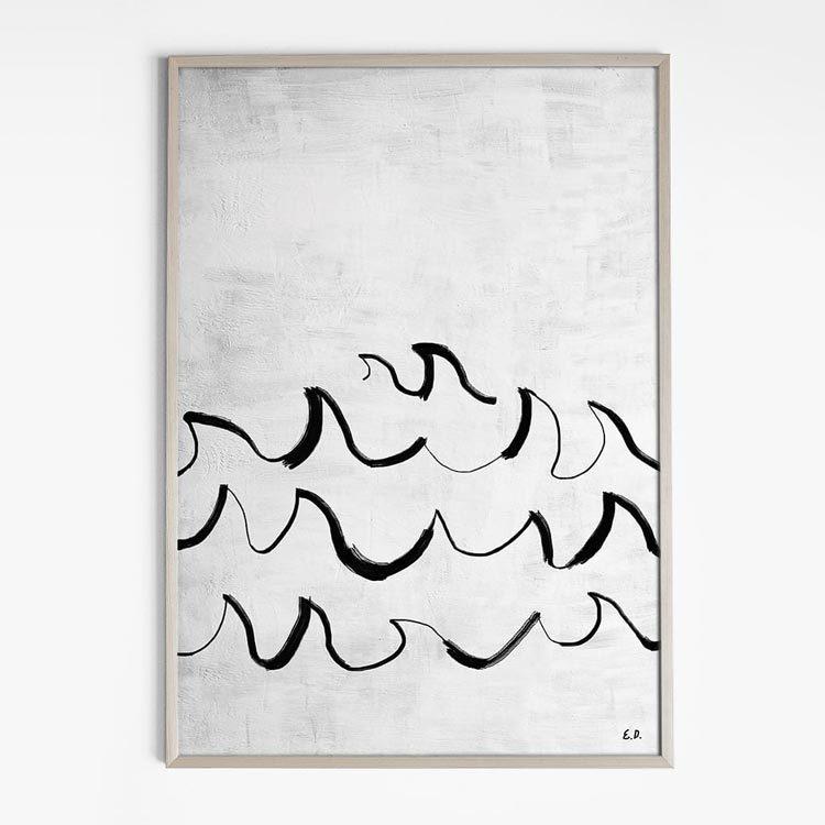 liveart进口瑞典fine little day 北欧简约原版装饰画海报WAVE