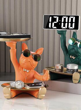 进口钥匙的摆件入放户539玄关家门居装饰品轻奢法斗狗盘鞋柜托收