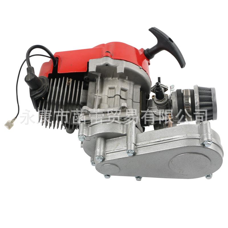 2冲程发动机总成 迷你摩托车ATV47cc49cc发动机红色启动器