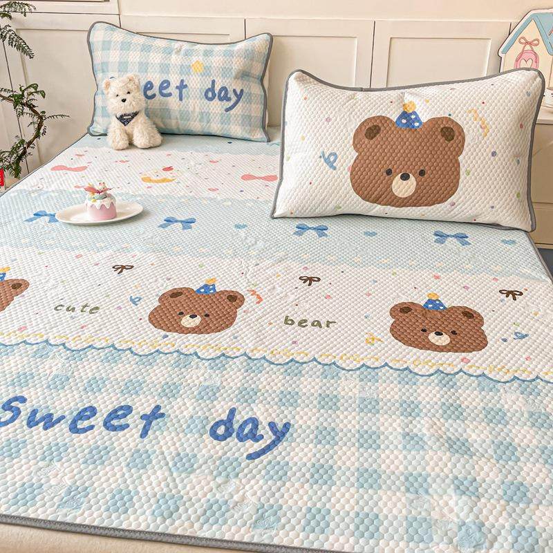 a类冰豆豆凉席三件套可水洗凉软席家用凉豆豆折叠空调席单人席子,床上用品,冰丝席,淘宝优惠券,粉丝福利购,淘宝优惠卷