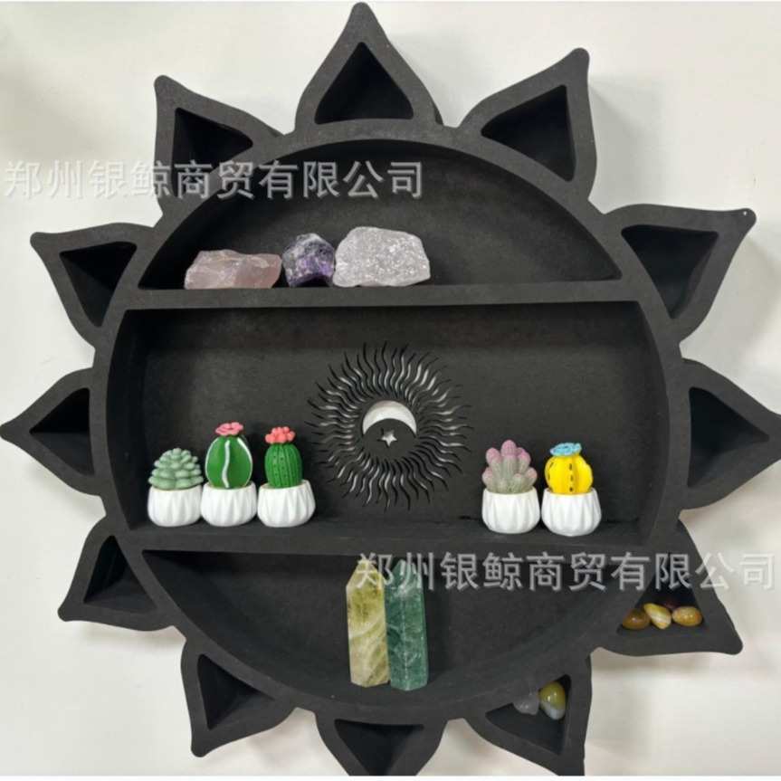 木制架新款浮动货架置 水晶架物装饰展示架多层展示家庭莲花