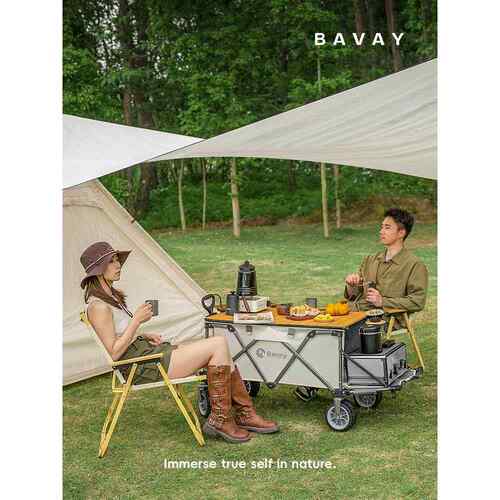 Bavay/北欢户外露营小推车PRO手拉野餐折叠野营地拖车儿童可躺F02