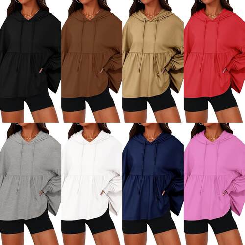 Womens Oversized Hoodies Sweatshirts Casual Lantern Long