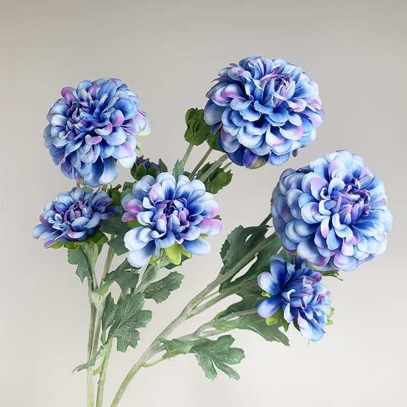 清明花菊花绢布5头万寿菊仿真花家居装饰摆件拍照道具人造花批发