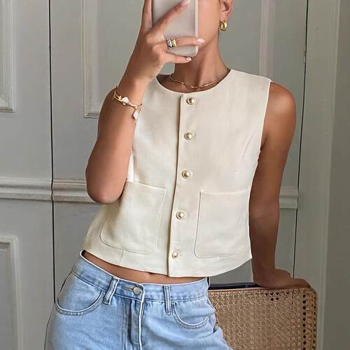 Women's short vest sleeveless camisole top for