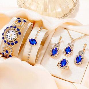 6PCS Set Luxury Womens Bracelet Quartz Watches For Women Mag