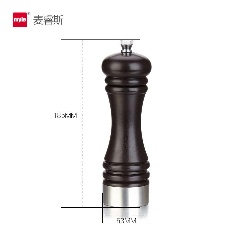 榉木手动胡椒研磨器花椒研磨器海盐香料研磨器