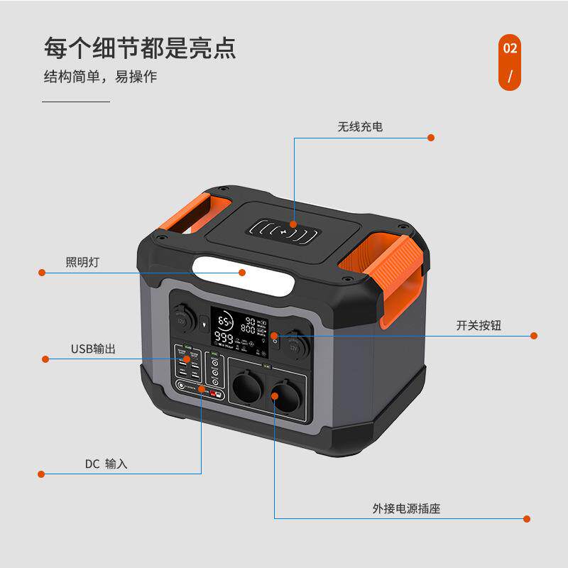 户外移动电源220V室外露营夜市摆摊大容量1KW便捷式应急蓄电