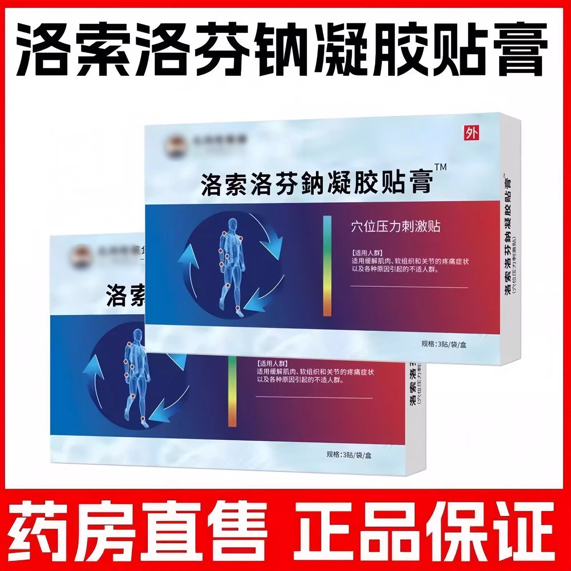 北同老字号老药铺洛索洛芬钠凝胶贴膏3贴关节疼痛肩周炎颈椎疼痛