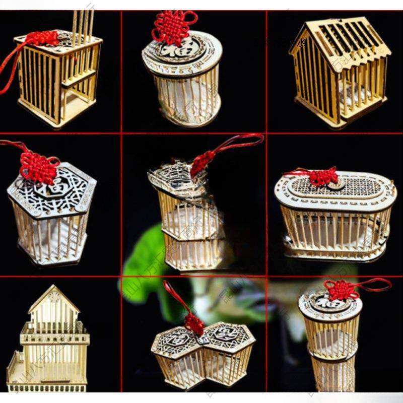 蝈蝈笼子纯手工制作纯竹子编制蛐蛐笼双格竹笼文玩鸣虫笼带抽屉