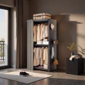 家用组合挂衣架衣帽间架子 简易组装 开放式 金属衣柜卧室落地步入式