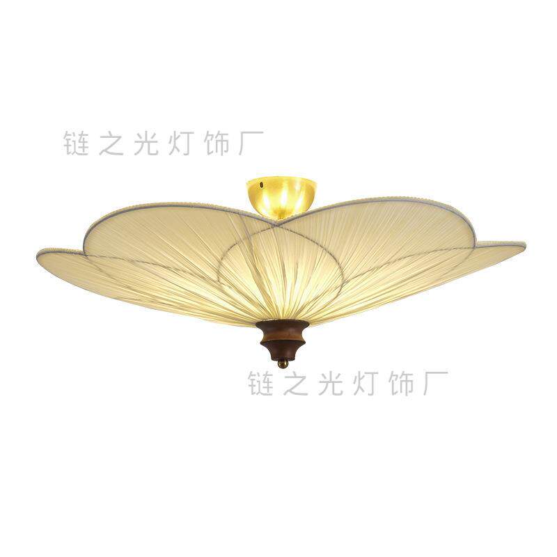 法式中古南洋风卧室梅花吸顶灯实木美式复古客厅衣帽间中山灯具