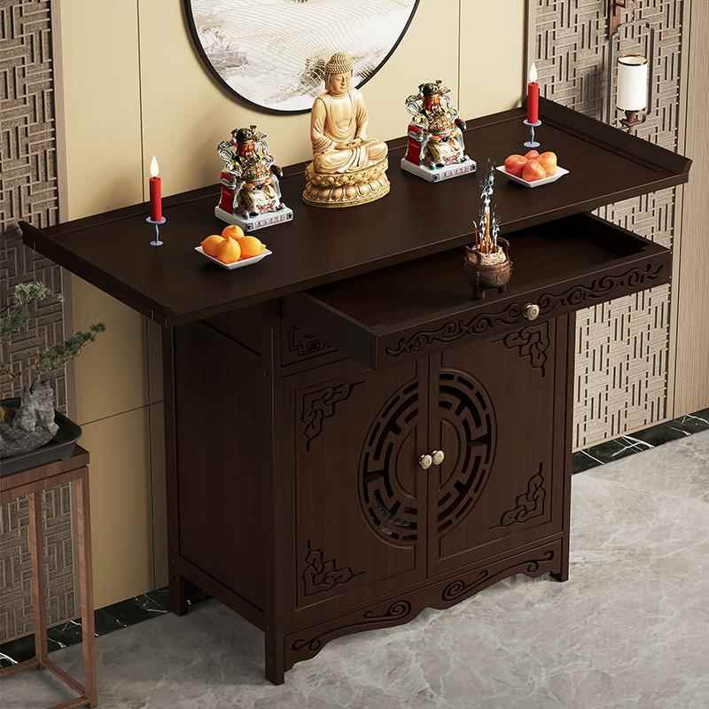 新中式佛柜立柜财神爷菩萨关公供奉台简约供桌神龛香案家用神台柜