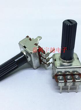 WH012单联碳膜电位器0.5W方型3脚旋转电位器B10K/50k/100k柄17MM