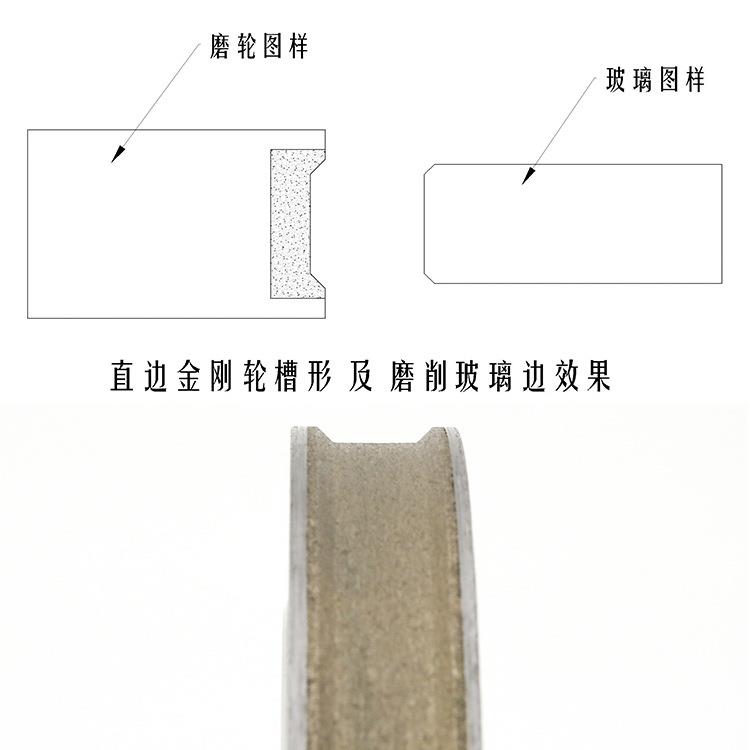 80mm100mm玻璃岩板磨轮异形直边金刚轮梯形槽边玻璃磨轮倒棱磨轮