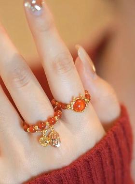 本命年红色招财小龙戒指高级指环