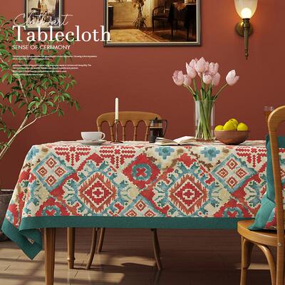 美式布风格台桌布防水防烫餐tb—6752桌艺长方形民族风茶几垫布人