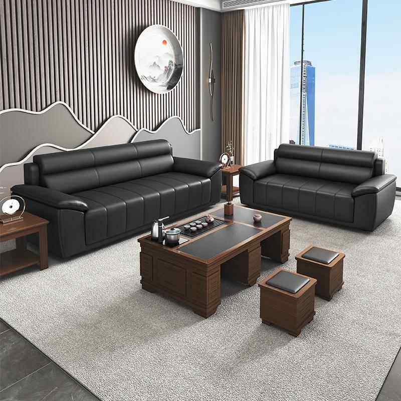 办公沙发合商务接待发简约会客无品牌/办室沙茶几组公套装猫爪新