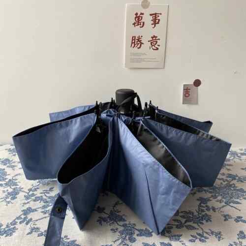 高档msho纯欲黑重色系袖珍雨式伞五折八股抗U V胶晴雨可携两用伞i
