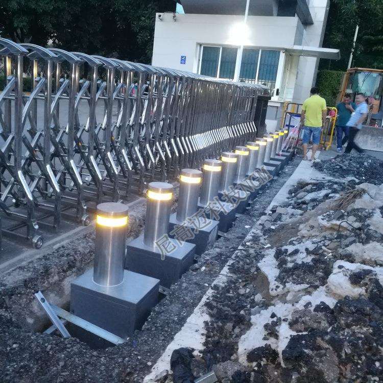 智能全自动不锈钢升降柱液压防恐路障道路阻拦护柱单位学校防冲撞
