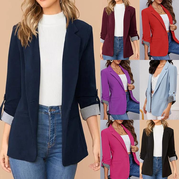 Fashionable fit temperament slim cardigan suit lapel jacket
