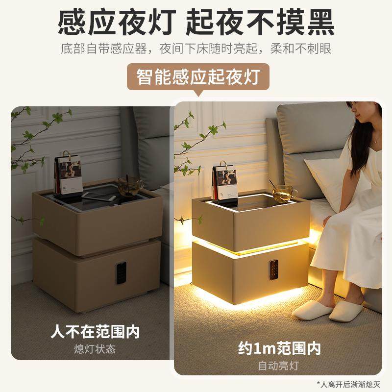智能床头柜简约现代2024新款实木收纳柜家用卧室床边柜轻奢高级感,住宅家具,床头柜,淘宝优惠券,粉丝福利购,淘宝优惠卷