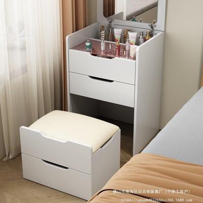 实XFX木妆台小梳户型床头收纳柜现简代约小户型折叠妆台床梳边化