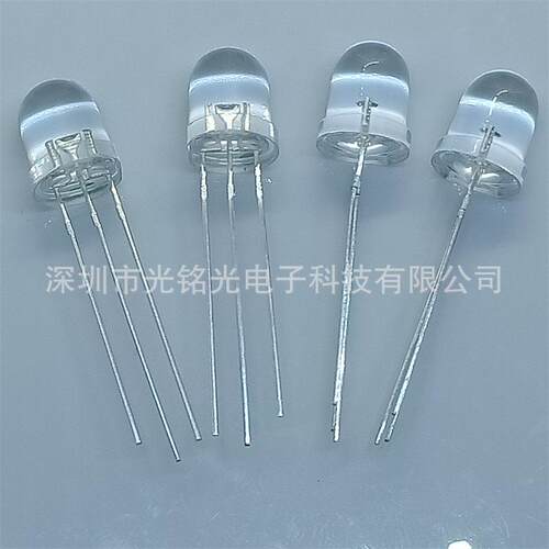 现货供应 F8/8mm红蓝光双色共阳LED发光二极管 双色透明直插灯珠