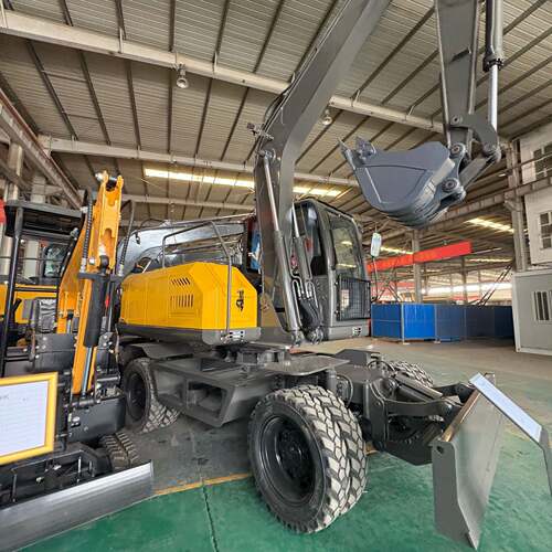 四轮勾机斗轮式挖机8吨工厂建筑用40型液压挖机四轮挖机
