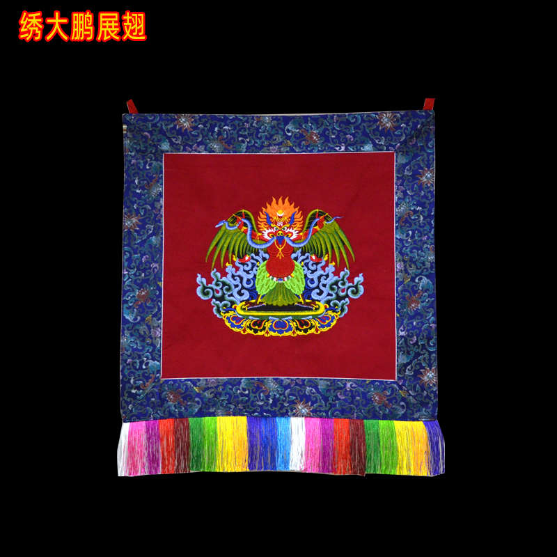 包邮绣品唐卡挂画大鹏展翅高飞店铺供堂墙壁过道布艺装饰挂件饰品