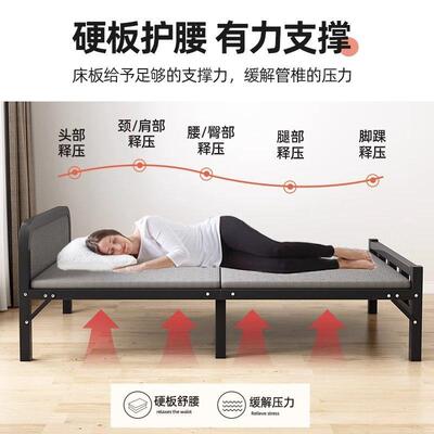 折叠床单人双床家用办公室午休简易成便人铁架床携出NIF租板屋人