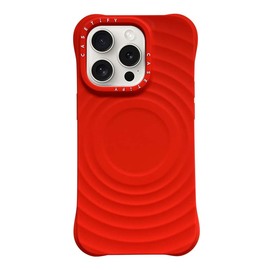CASETiFY绯红色波漾壳适用苹果iPhone15 pro max磁吸保护套14白色黑色波浪硅胶时尚潮牌新年龙年好运