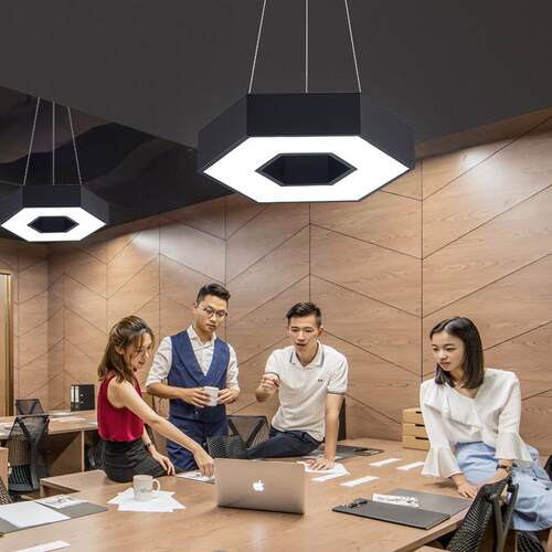 LED异形灯创意六边形几何灯办公室吊灯客厅卧室房间吸顶灯店铺商