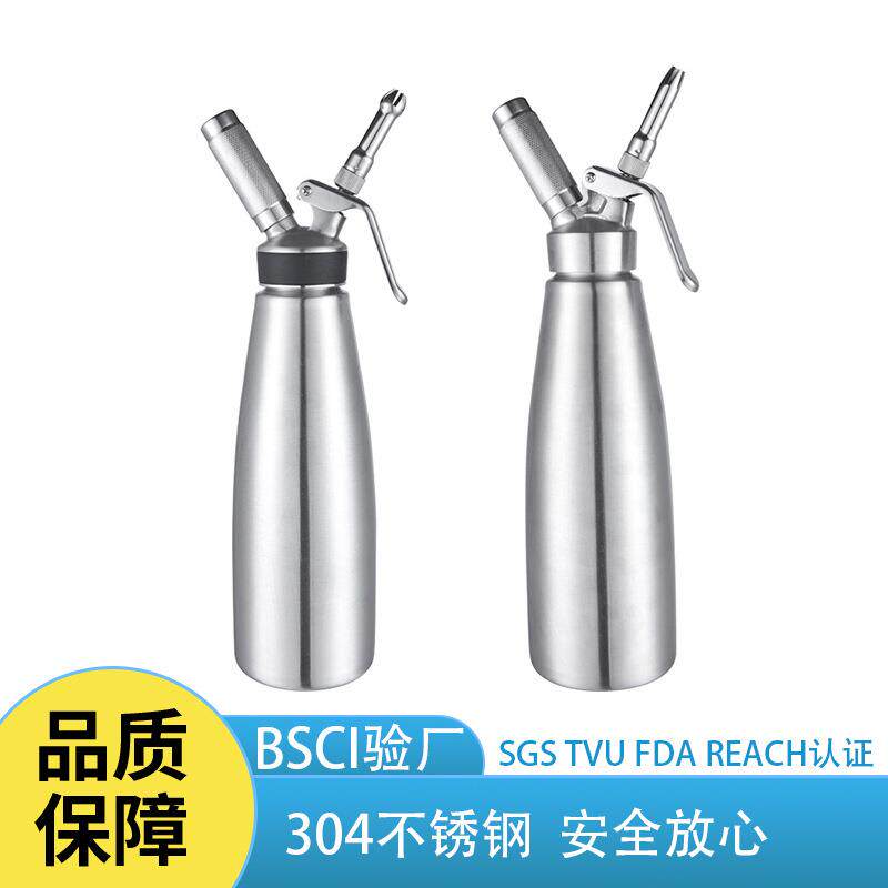不锈钢发泡器1000ml奶油枪发泡枪蛋糕裱花机裱花嘴吸虹瓶式吸虹款