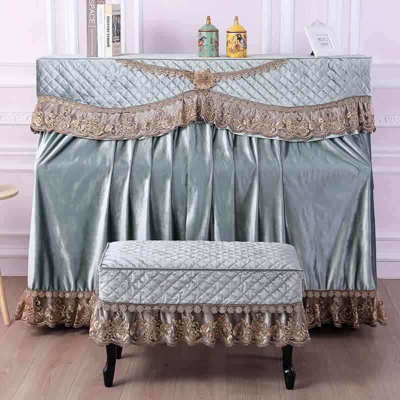 罩钢琴罩全罩现代简约式欧钢琴501防绣尘罩蕾丝刺全包钢琴套凳子