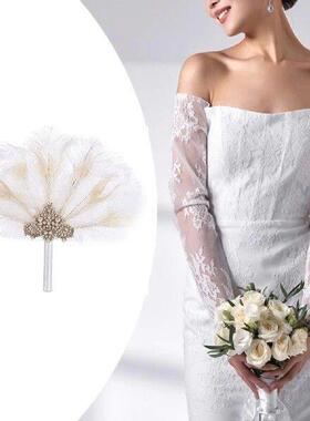 Artificial Feather Fan Wedding Hand Fan Show Bridesmaid