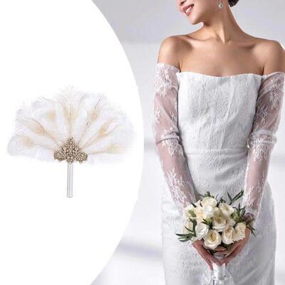 Artificial Feather Fan Wedding Hand Fan Show Bridesmaid