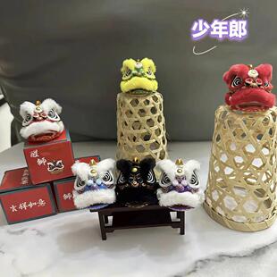 汽车国潮醒狮头摆件汽车内饰中控台摆件吉祥一路平安高级感礼物