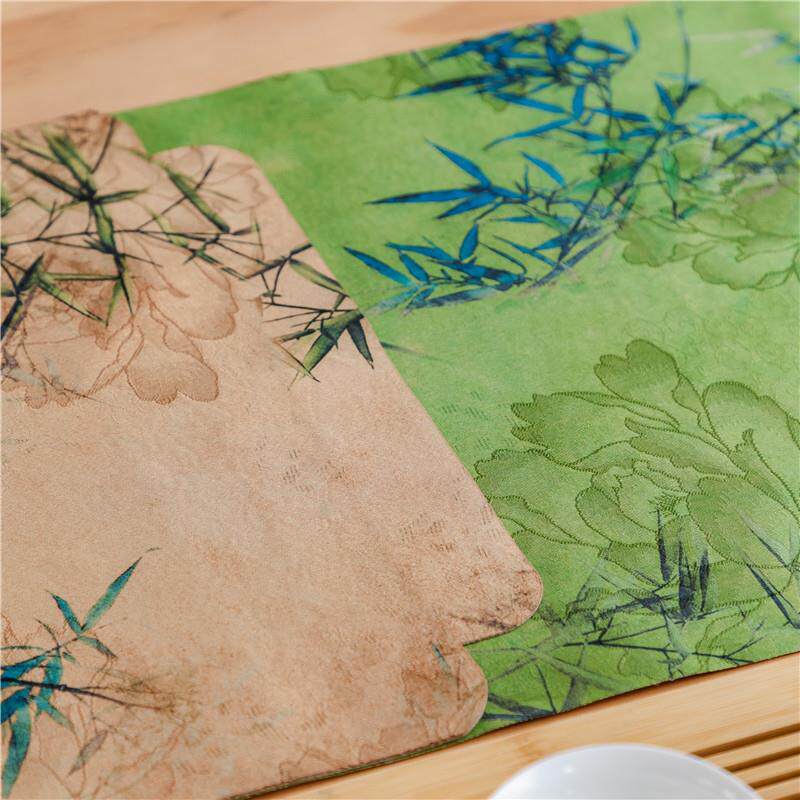 防水茶席中式双面茶垫布艺桌旗长方形大号茶旗茶几轻奢中国风竹子