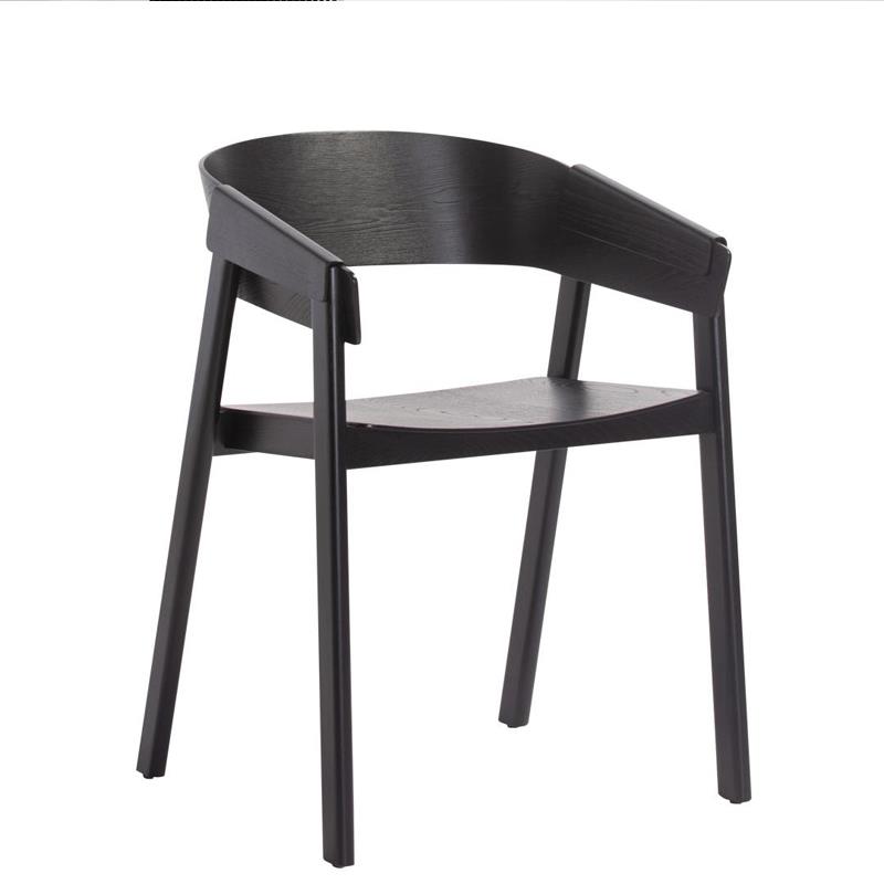 高档全实木闲休餐椅北欧会客椅子时尚现代创家意简白约会议椅用蜡