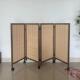 屏风折叠移动带滑轮竹编幼儿园小屏风玄关隔断宠物栅栏区角矮折屏