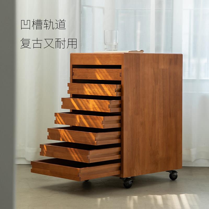 浙江产7层实木抽HDA屉文柜 约现代可移动文具简收纳柜 北欧风格办