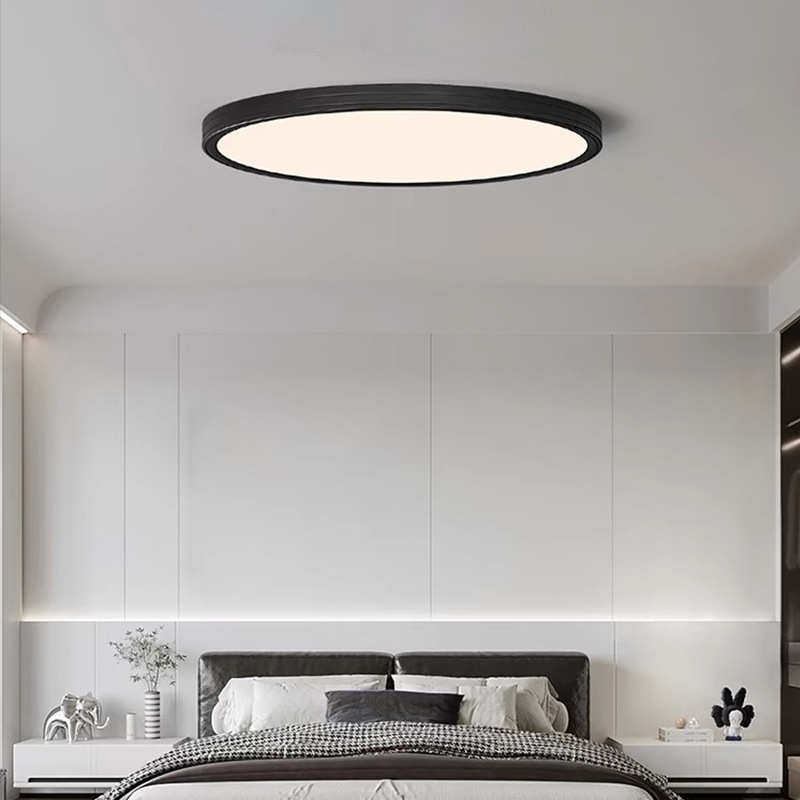 意式极简卧室吸顶灯黑色无缝隙超薄主卧房间灯护眼圆形书房吸顶灯,家装灯饰光源,智能吸顶灯,淘宝优惠券,粉丝福利购,淘宝优惠卷